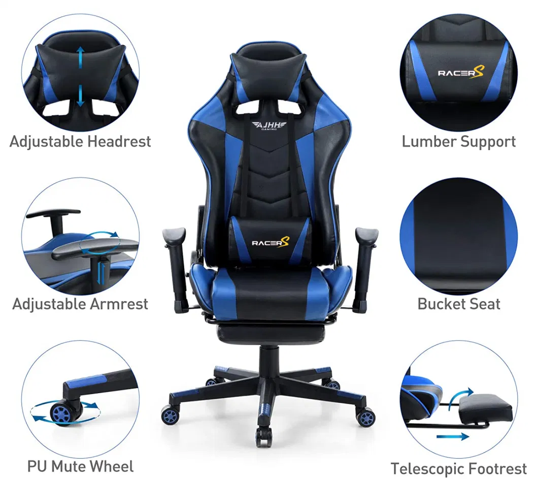 Wholesale Office Furniture Racing Seat Gaming Chairs with Massage Lumbar Support